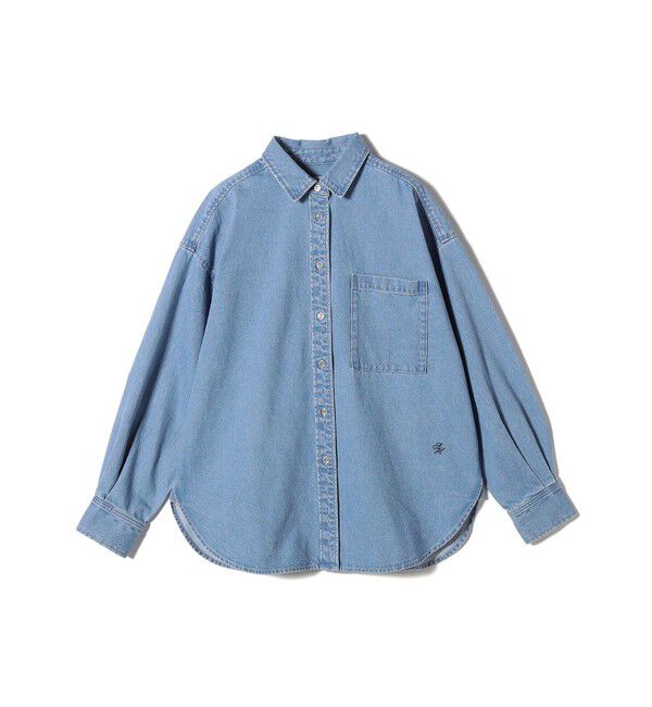 SHIPS for women「〈洗濯機可能〉デニム 刺繍 オーバー シャツ」|シャツ・ブラウス|