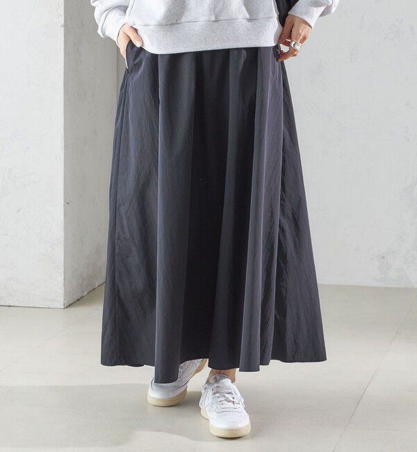 SHIPS for women「〈洗濯機可能〉LIMONTA EAST ビンテージ タフタ ギャザー スカート」|フレア|