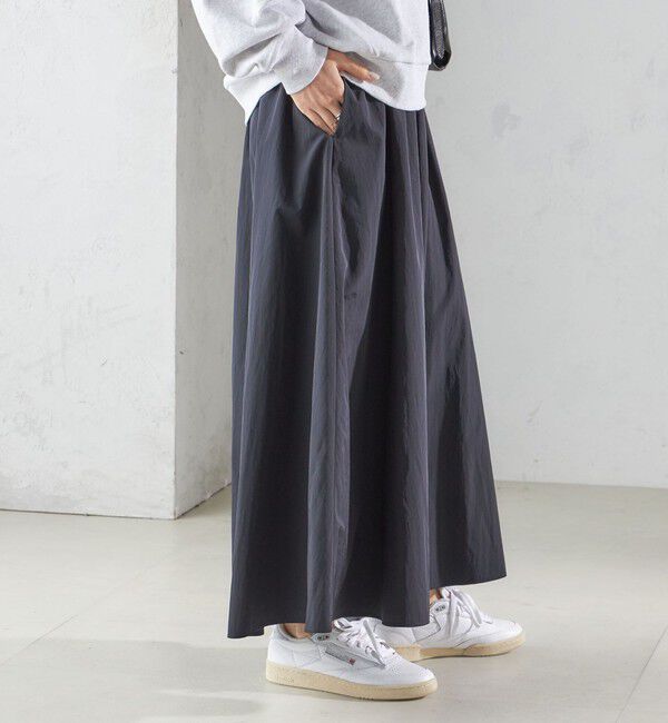 SHIPS for women「〈洗濯機可能〉LIMONTA EAST ビンテージ タフタ ギャザー スカート」|フレア|