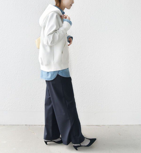 SHIPS for women「〈洗濯機可能〉ダンボール フーディー ジップ ブルゾン」|パーカー|