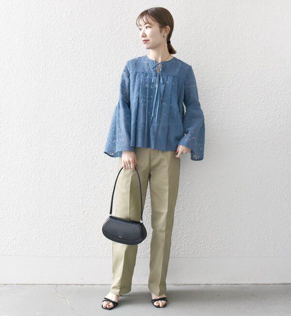 SHIPS any「SHIPS any:〈手洗い可能〉フラワーレース エンブロイダリー フレア シアー ブラウス」|シャツ・ブラウス|