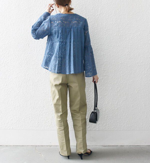 SHIPS any「SHIPS any:〈手洗い可能〉フラワーレース エンブロイダリー フレア シアー ブラウス」|シャツ・ブラウス|