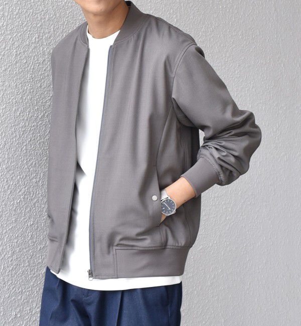 SHIPS any「SHIPS any:〈手洗い可能〉スマート フィット ショート ジップ ブルゾン◇」|ブルゾン・スタジャン|グレー