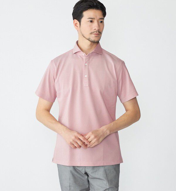 SHIPS「SHIPS: ALBINI ショートスリーブ ポロシャツ」|ポロシャツ|ピンク系