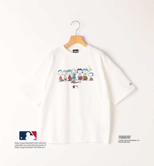 SHIPS KIDS「SHIPS KIDS:130～170cm / PEANUTS&times;MLB プリント Tシャツ」|Tシャツ・カットソー|オフホワイト