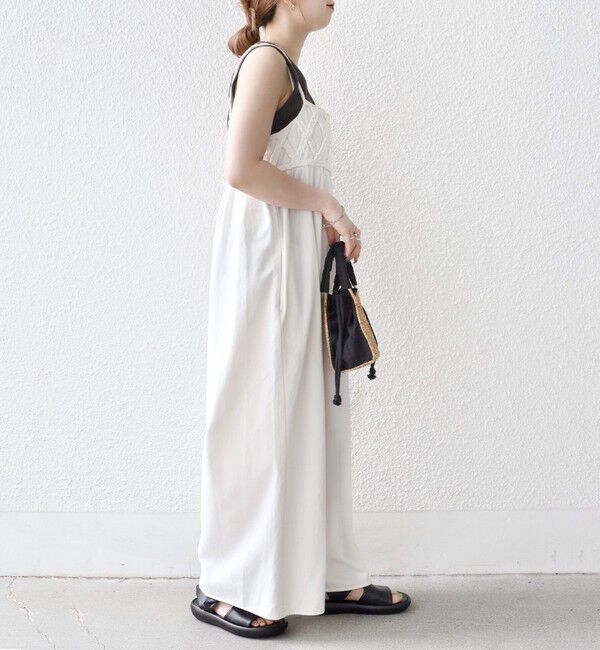 SHIPS any「bon_meur:〈手洗い可能〉ロープ編み コットン ワイド ギャザー サロペット」|オールインワン|