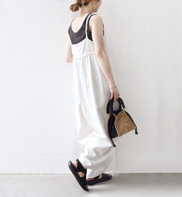 SHIPS any「bon_meur:〈手洗い可能〉ロープ編み コットン ワイド ギャザー サロペット」|オールインワン|