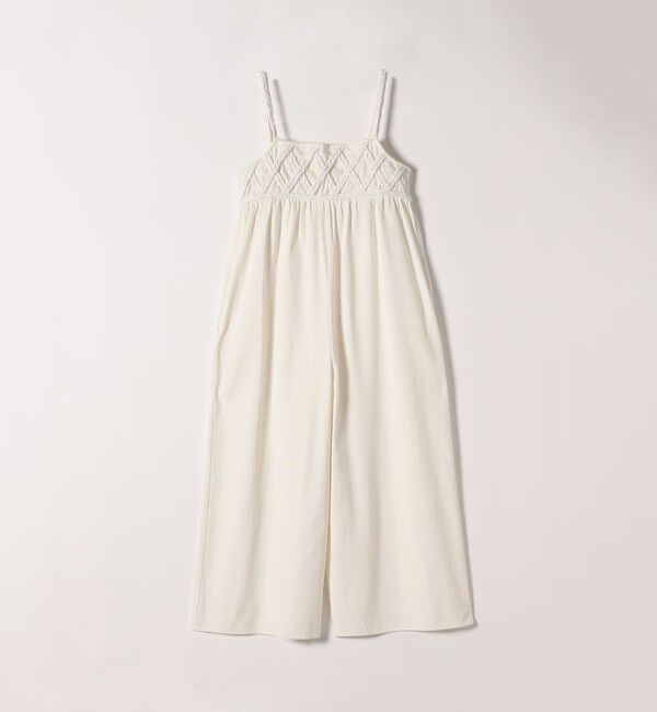 SHIPS any「bon_meur:〈手洗い可能〉ロープ編み コットン ワイド ギャザー サロペット」|オールインワン|