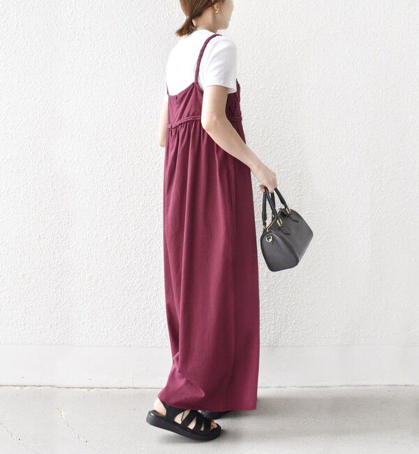 SHIPS any「bon_meur:〈手洗い可能〉ロープ編み コットン ワイド ギャザー サロペット」|オールインワン|