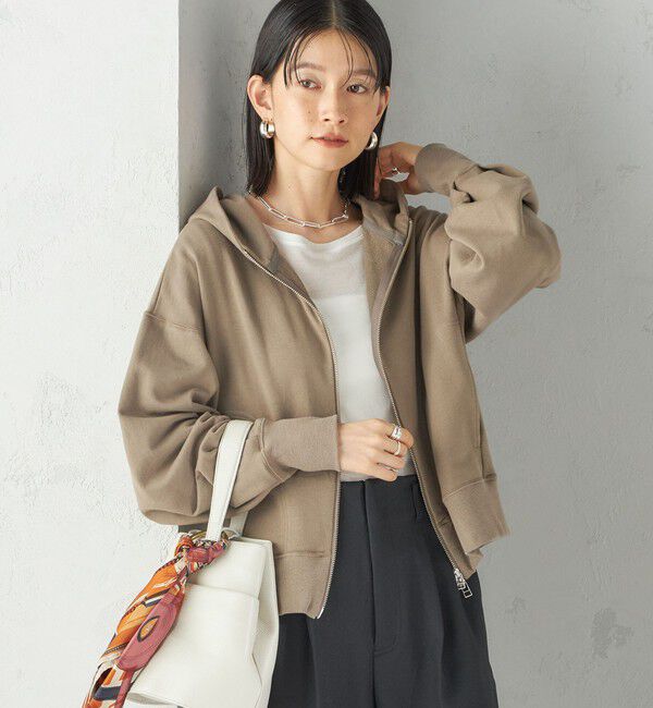 SHIPS for women「ミニ 裏毛 ジップ アップ フーディ」|パーカー|