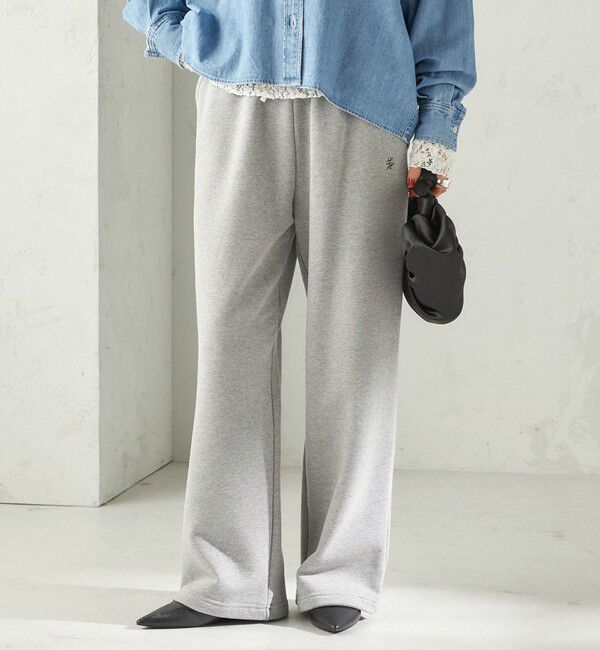 SHIPS for women「〈洗濯機可能〉AZUMA 裏毛 刺繍 パンツ」|その他|