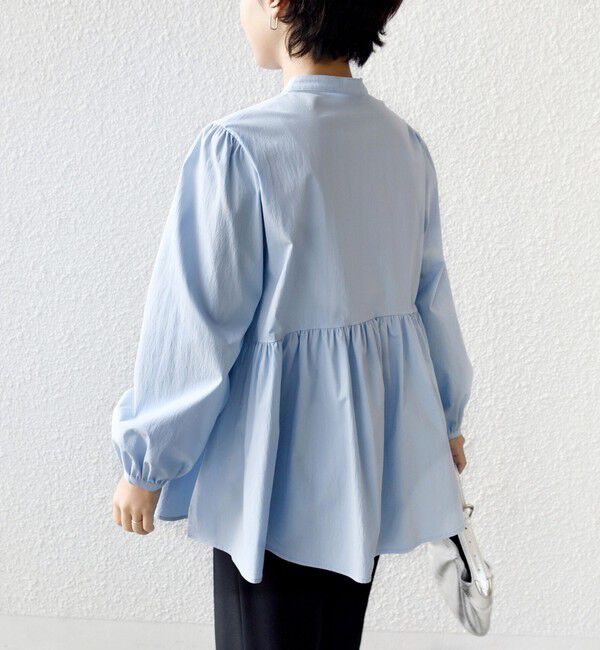 SHIPS for women「《予約》【WEB限定】〈手洗い可能〉フリル 刺繍 ペプラム ブラウス」|シャツ・ブラウス|