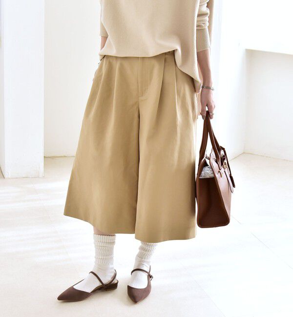 quaranciel「《予約》quaranciel:〈洗濯機可能〉タック キュロット パンツ」|キュロット|