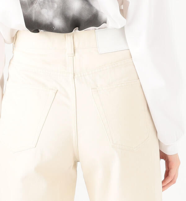 MACPHEE「コットンホワイトデニム セミワイドパンツ」|デニム|