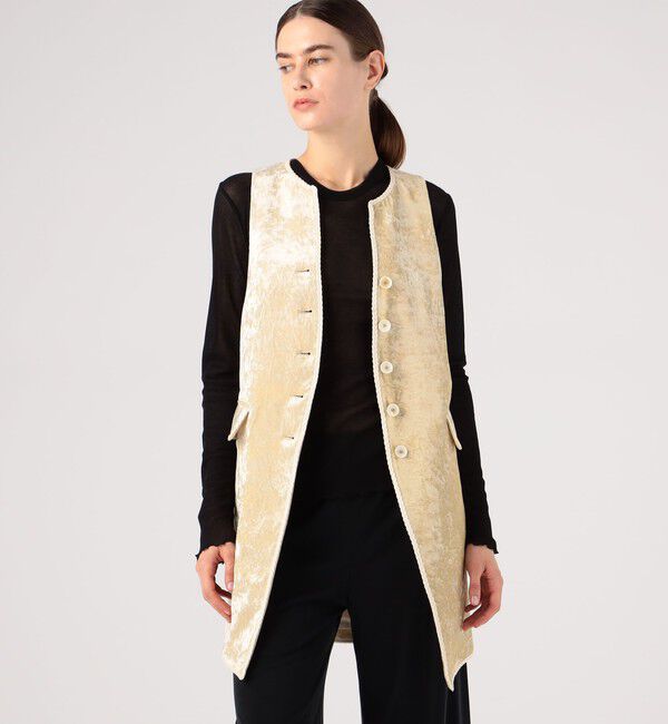 DES PRES「コットンレーヨンベルベット ミドルジレ」|ベスト・ジレ|
