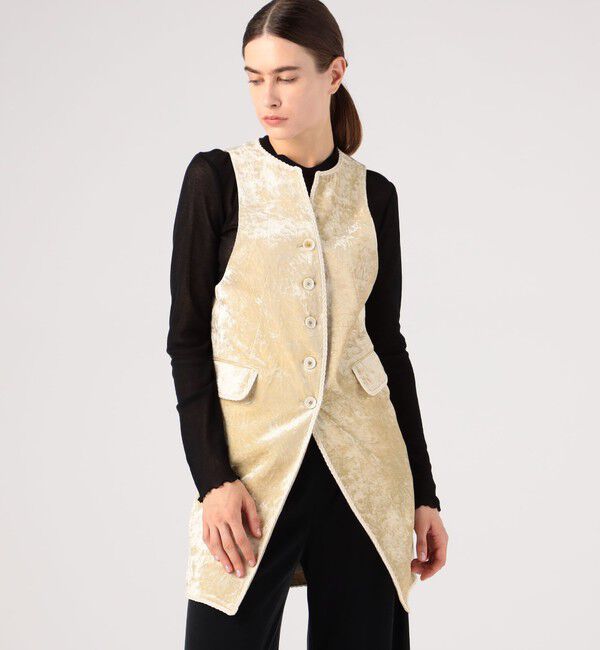 DES PRES「コットンレーヨンベルベット ミドルジレ」|ベスト・ジレ|