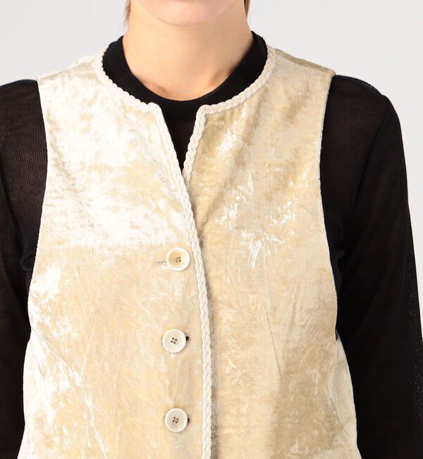 DES PRES「コットンレーヨンベルベット ミドルジレ」|ベスト・ジレ|