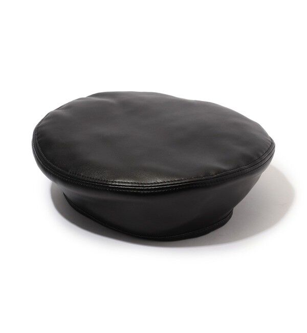 TOMORROWLAND GOODS「FERRUCCIO VECCHI レザーライクベレー帽」|ハンチング・ベレー帽|19 ブラック
