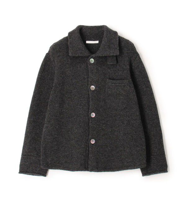 GALERIE VIE「ファインウール シャツカラー オーバーカーディガン」|カーディガン|17 チャコールグレー