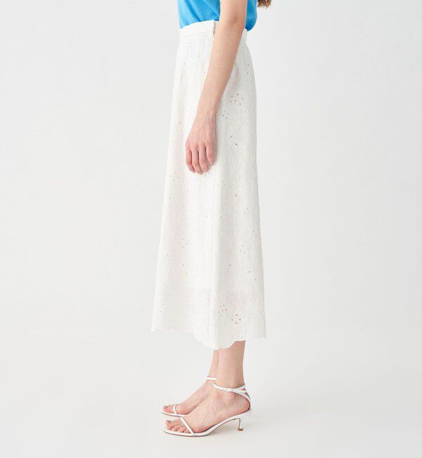 Ballsey「ボイルフラワーエンブロイダリー セミフレアスカート」|フレア|