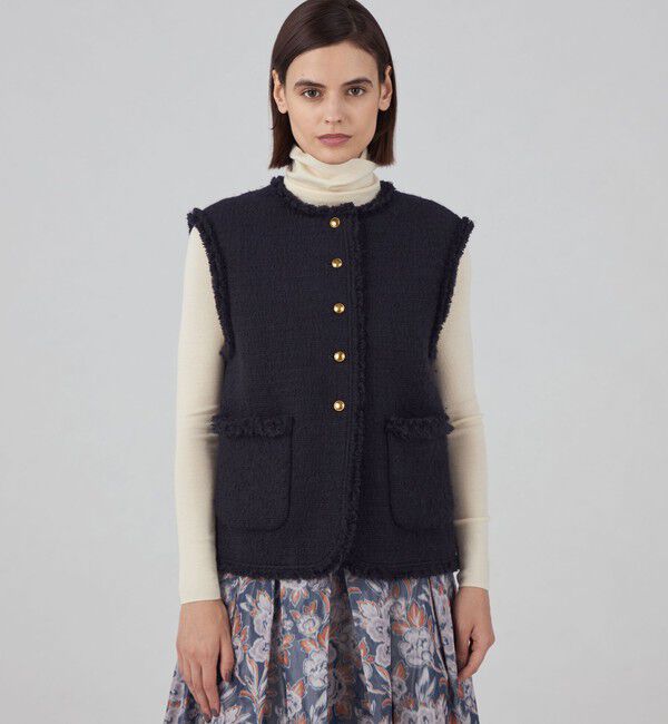 TOMORROWLAND collection「ブークレーファンシー クルーネックジレ」|ベスト・ジレ|