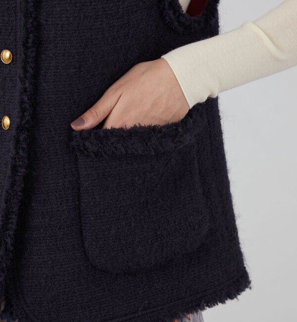 TOMORROWLAND collection「ブークレーファンシー クルーネックジレ」|ベスト・ジレ|