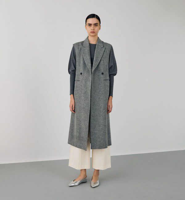 DES PRES「コットンレーヨンベルベット クロップドワイドパンツ」|スラックス|