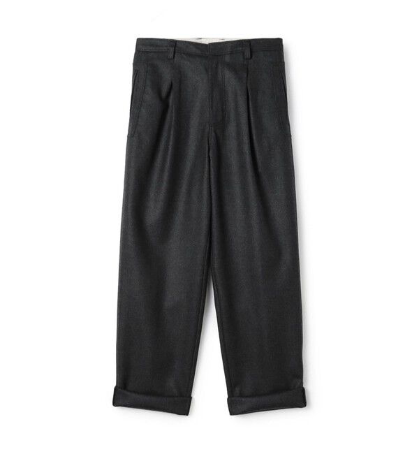 TOMORROWLAND MENS「ウールメルトン 1タック ペグトップ パンツ」|その他|17 チャコールグレー