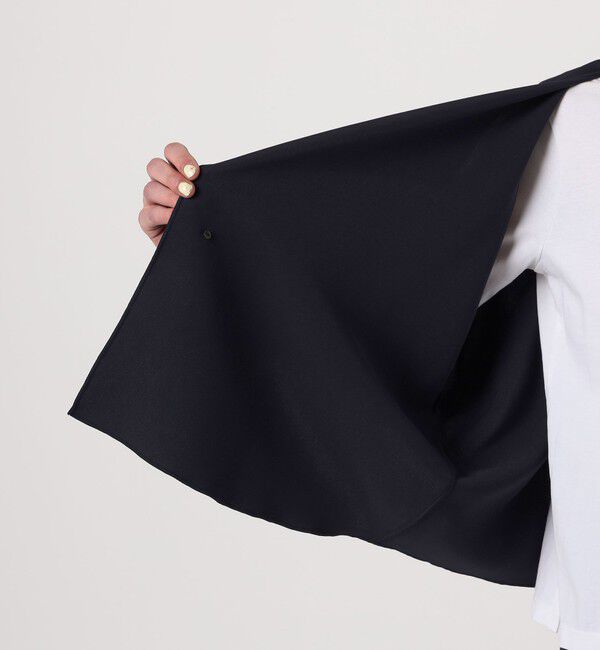 GALERIE VIE「トリアセテートポリエステルダブルクロス カラーレスワイドジャケット」|ノーカラージャケット|