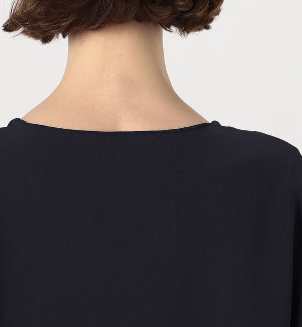 GALERIE VIE「トリアセテートポリエステルダブルクロス カラーレスワイドジャケット」|ノーカラージャケット|