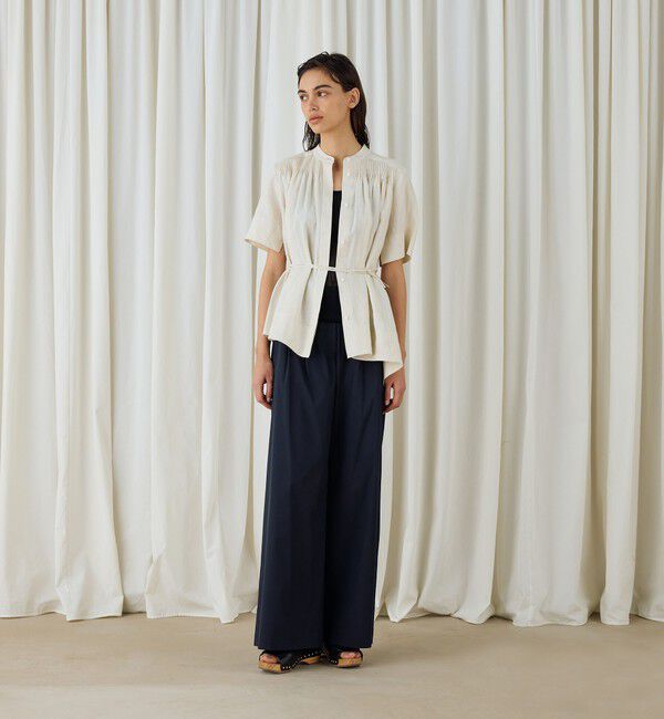 DES PRES「スパークリネン アシンメトリーヘムブラウス」|シャツ・ブラウス|