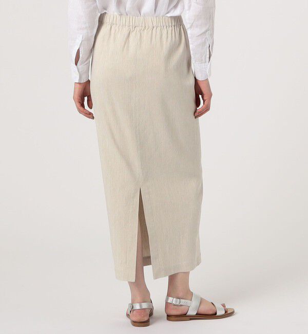 GALERIE VIE「コットンリネンビスストレッチ イージーIラインスカート」|タイト|