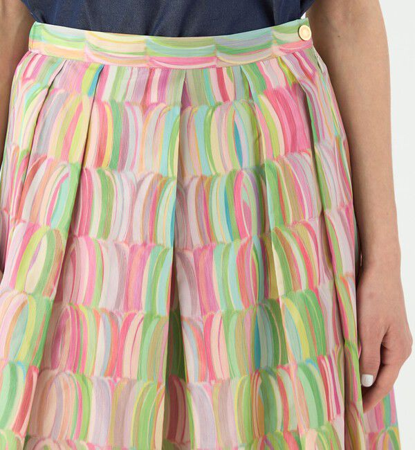 TOMORROWLAND collection「リュバンプリント タックスイングスカート」|フレア|