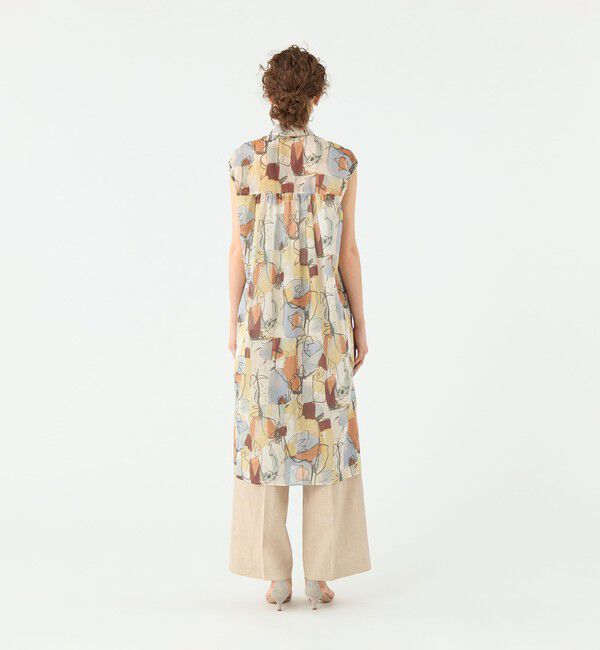 TOMORROWLAND collection「オイルペイントプリント ギャザースリーブワンピース」|ワンピース|