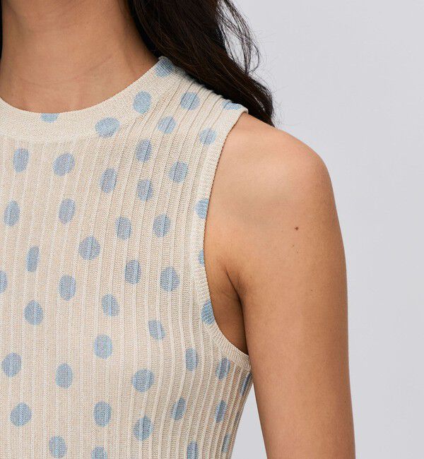 BACCA「レーヨンラメ リブアメリカンスリーブニット」|ニット・セーター|