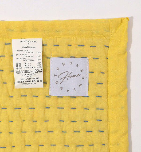 TOMORROWLAND HOME「ブロックプリントキルト マルチカバー  S」|ブランケット|