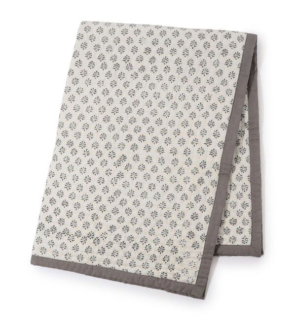 TOMORROWLAND HOME「ブロックプリントキルト マルチカバー S」|ブランケット|