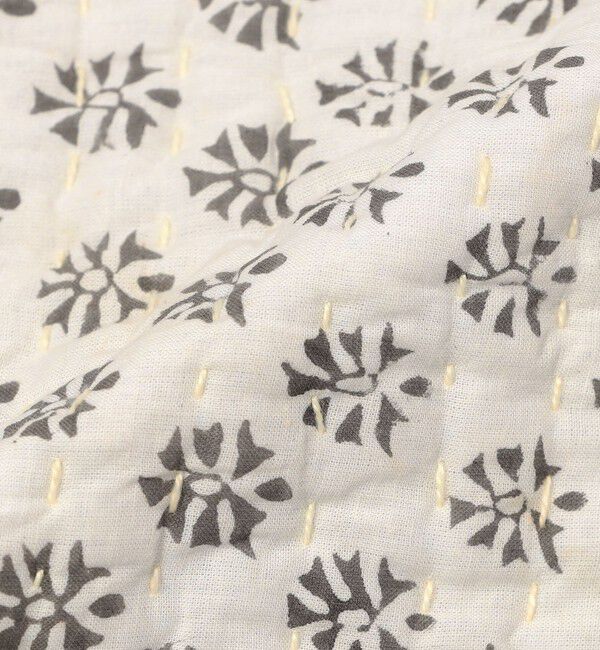 TOMORROWLAND HOME「ブロックプリントキルト マルチカバー S」|ブランケット|