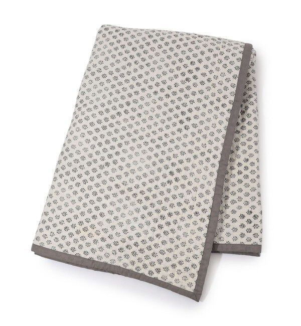 TOMORROWLAND HOME「ブロックプリントキルト マルチカバー L」|ブランケット|