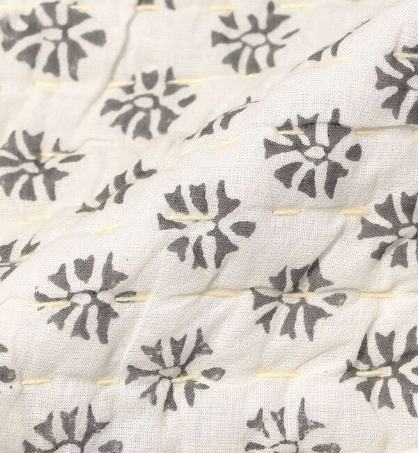 TOMORROWLAND HOME「ブロックプリントキルト マルチカバー L」|ブランケット|