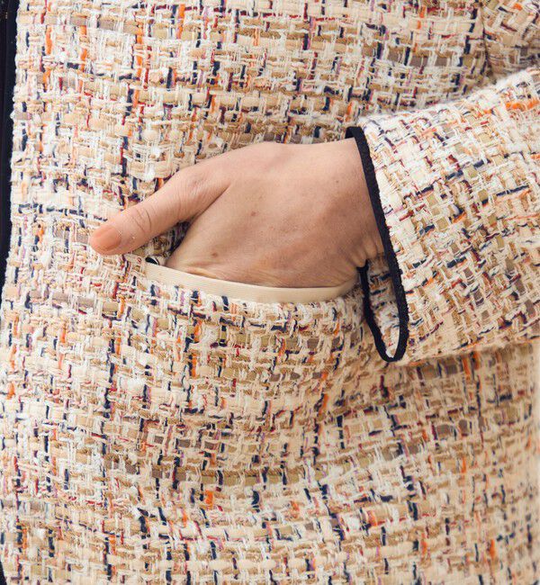 TOMORROWLAND collection「ホロウファンシーツイード ノーカラートリミングジャケット」|ノーカラージャケット|