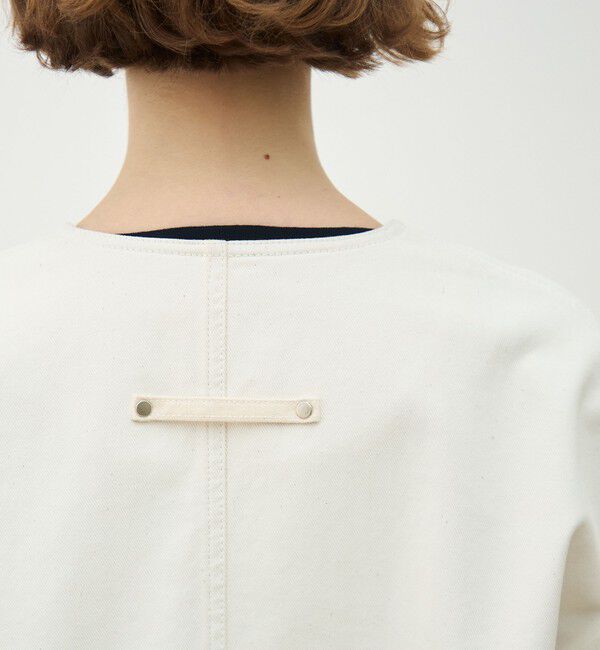 MACPHEE「ピグメントドリルクロス クルーネックジャケット」|ノーカラージャケット|