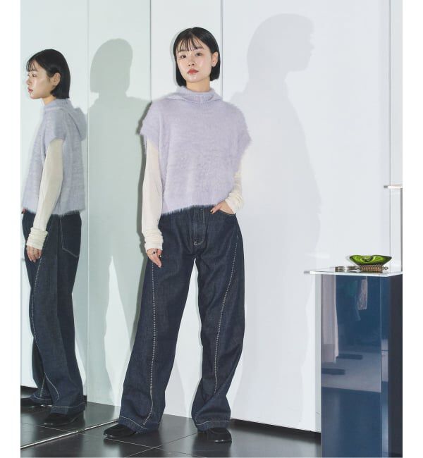  「SAYAKA DAVIS SHAGGY HOODIE VEST VKT65-WS：ニットベスト」|ベスト・ジレ|