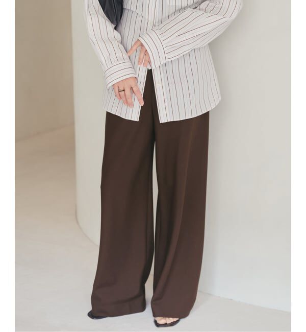 Plage「《予約》Worsted Bias Relax パンツ」|その他|ブラウン