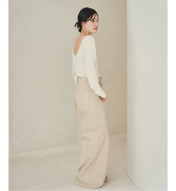 Plage「《予約》Healthy denim / ヘルシーデニム 別注 WIDE デニムパンツ(ベージュ)」|デニム|