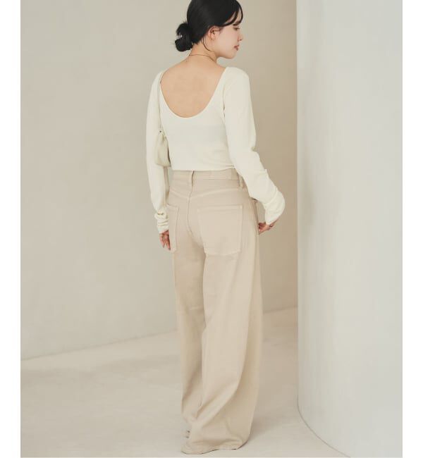 Plage「《予約》Healthy denim / ヘルシーデニム 別注 WIDE デニムパンツ(ベージュ)」|デニム|