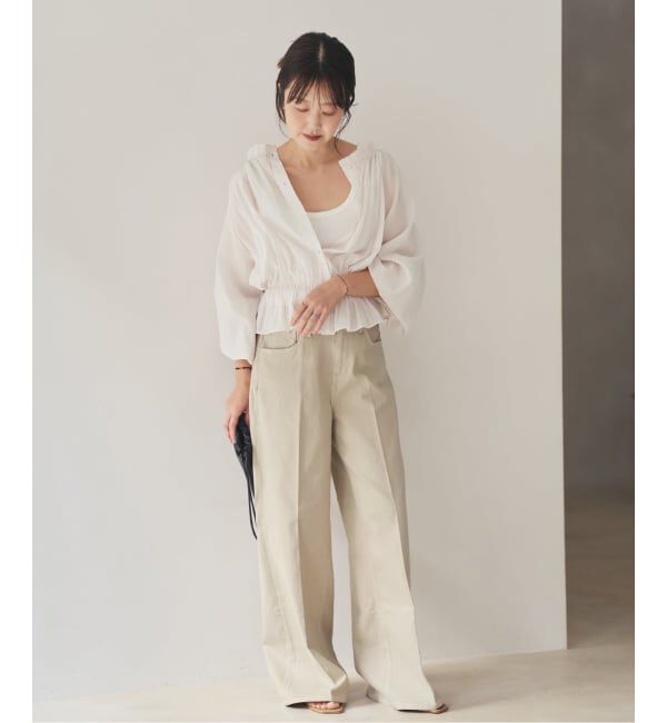 Plage「《予約》Healthy denim / ヘルシーデニム 別注 WIDE デニムパンツ(ベージュ)」|デニム|