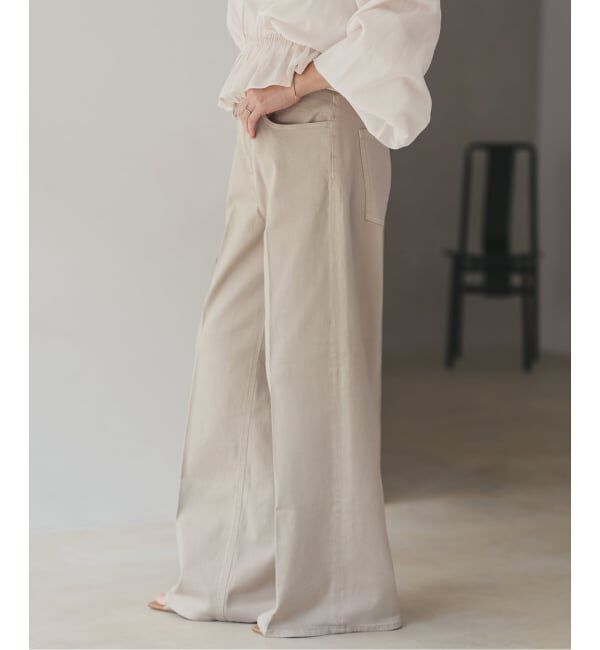 Plage「《予約》Healthy denim / ヘルシーデニム 別注 WIDE デニムパンツ(ベージュ)」|デニム|