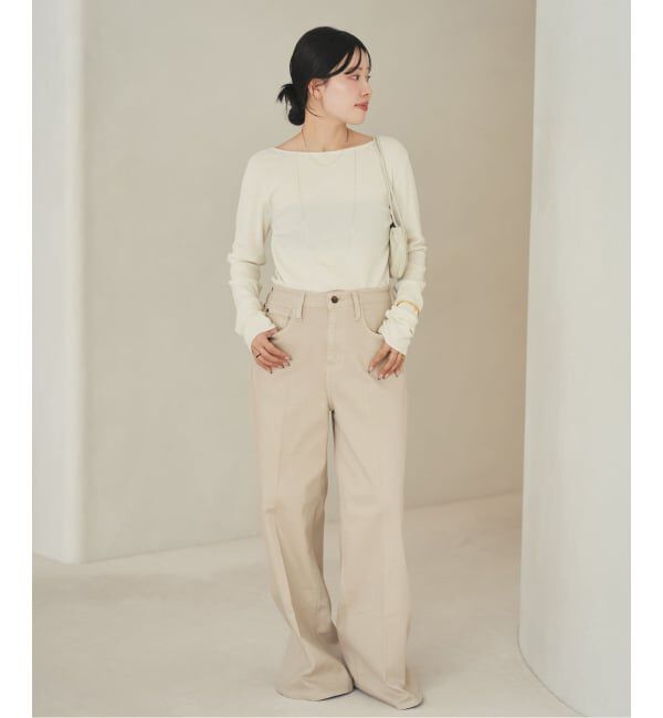 Plage「《予約》Healthy denim / ヘルシーデニム 別注 WIDE デニムパンツ(ベージュ)」|デニム|