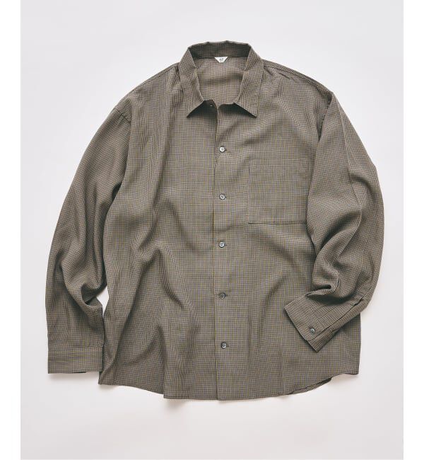 417 EDIFICE「《予約》マイクロチェック  シャツ」|シャツ・ブラウス|グレー